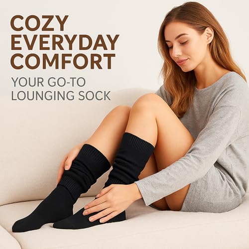 AWS/American Made 6 Pairs Cotton Slouch Knee Socks Shoe Size 5 to 103