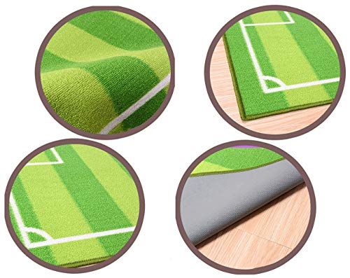 Funs Soccer Field Kids Play Area Rug, Football Field Carpet, Play Mat For Boys Girls, Home Decor, Sports Theme Room #TOP3