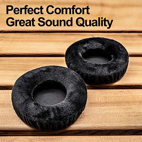 Almohadillas de repuesto de 90 mm compatibles con auriculares NS-WHP314, MDR-V700 V500, HDJ2000, DJ DN-HP1000, HARX300 HARX500, ProDJ100 ProDj200, RP-DH1200, T4s (terciopelo negro) miniatura 3