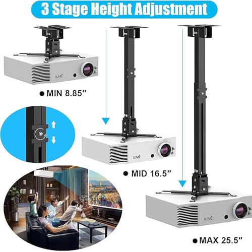 Mini projecteur support mural orientable 360 degrés en métal blanc solide