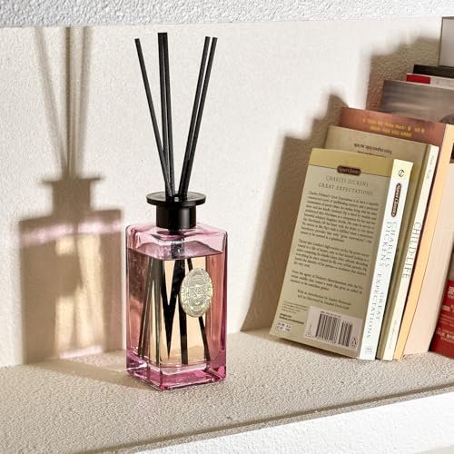 M&SENSE 300 ml zapach do pomieszczeń, imbir ylang ylang, dyfuzor z 7 pałeczkami zapachowymi, luksusowy odświeżacz powietrza do łazienki, mieszkania, dekoracji domu, pałeczki zapachowe do pomieszczeń