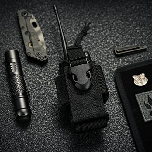 Étui Radio Tactique Réglable MOLLE - Pochette Universelle Pour Talkie-walkie, Multicam Noir | Marque Excellent Elite Spanker