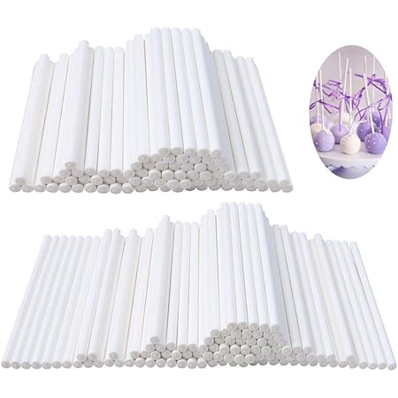 300 Count White 4 Inch Lollipop Sticks,Sucker Stick for Cake Pops,Cookies,Candy,Chocolate,Party