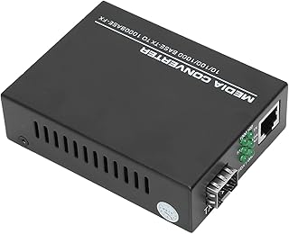 SFP to RJ45 Fiber Media Converter,Fiber to Ethernet Converter 10 100 1000Base TX to 1000Base FX Multimode Fiber Converter Supports Automatic MDI MDIX