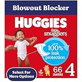 Huggies Size 4 Diapers, Little Snugglers Baby Diapers, Size 4 (22-37 lbs), 66 Count, Packaging May Vary