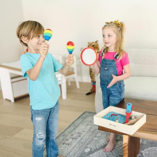 Melissa & Doug Instrumenty muzyczne w pudełku | Instrumenty muzyczne | Zabawki muzyczne dla dzieci | 3+ | Prezent dla chłopca lub dziewczynki
