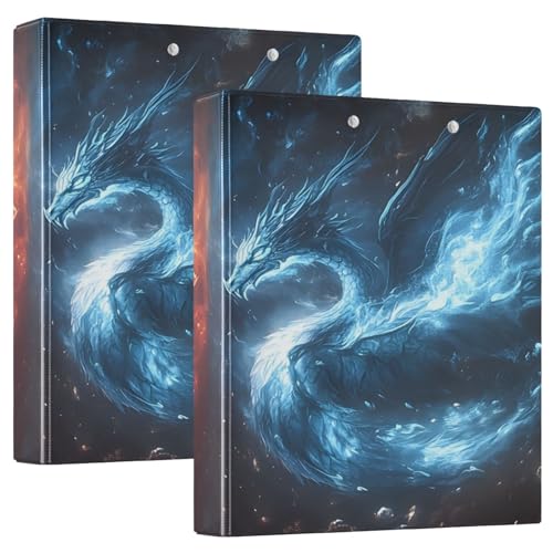 Image of SsangYong 3 Ring Binder with 2 Interior Pockets 1.5 inch Binders 3 Ring Heavy Duty Fit 8.5 inch x 11 inch Letter for Office School, 2 Pack