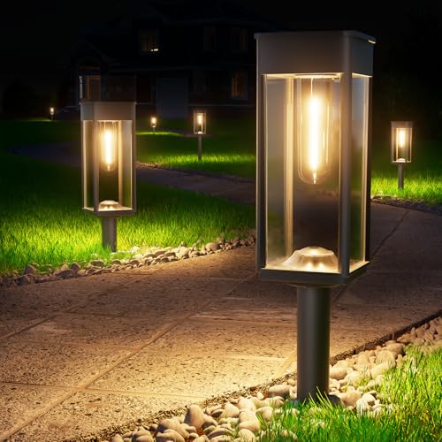 BITPOTT Bright Solar Pathway Lights Outdoor Waterproof IP65, 8 Pack Auto On/Off Solar Outdoor Lights...