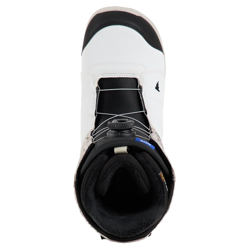 Burton Moto Boa Snowboard Boots Black White Snowfall Camo Homme Noir