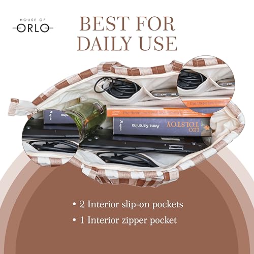 Image of Premium Cotton Waffle Quilted Tote Bag, Large Spacious Handbag for College, Office, Work, Travel, Shopping & Daily Use