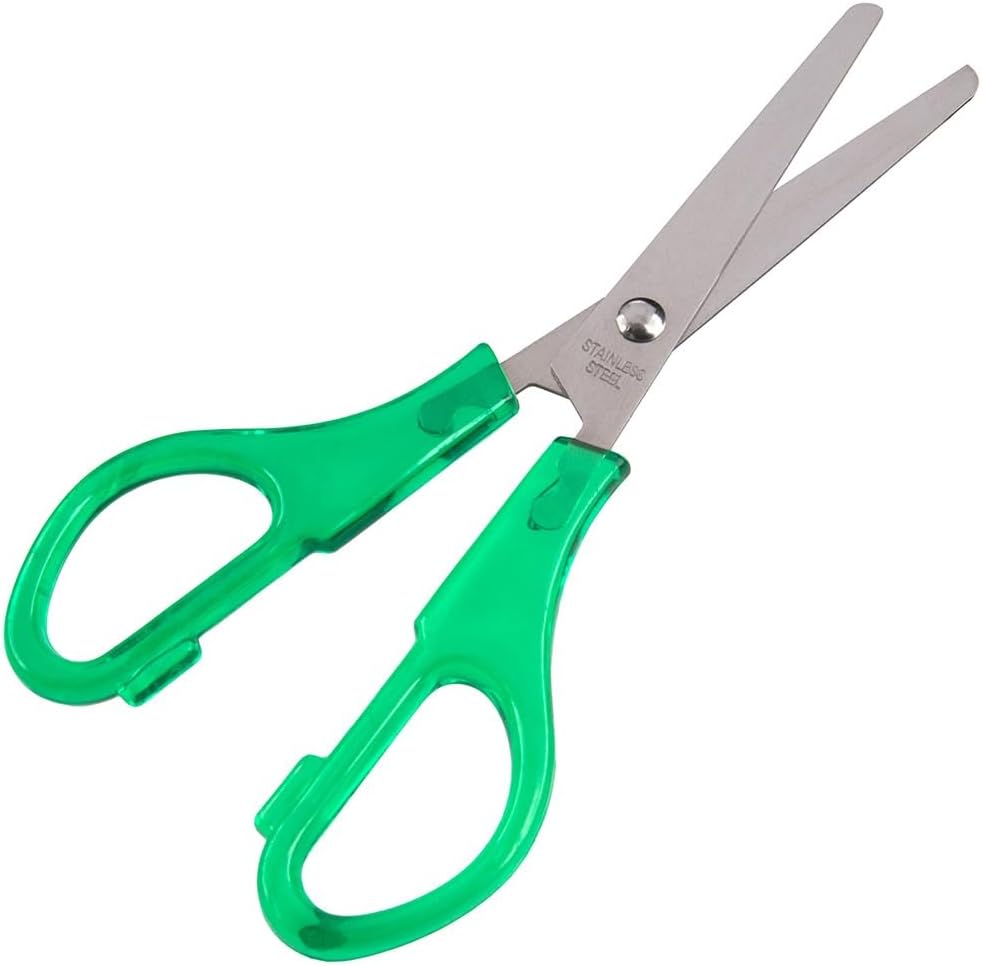 Craft County Ambidextrous Stainless Steel Safety Scissors – Ideal for Crafting, Office Use, Classrooms, and More (Black)
