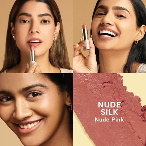 Image of RAS Luxury Oils Lumiere Satin Matte Lipstick | 8-Hr long stay Creamy Matte, Non-Drying, Lightweight & Pigmented | Natural infusion of Argan & Avocado | Vegan, Cruelty-Free