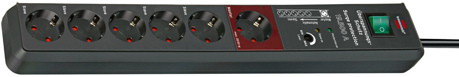 Brennenstuhl Secure-Tec 19.500A - power extensions (Black, Anthracite)
