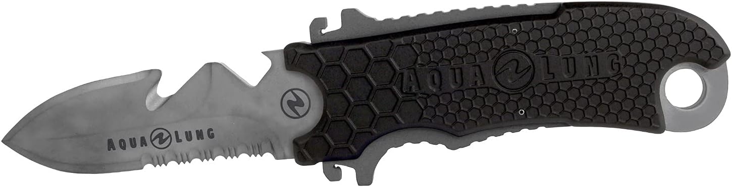 Aqualung Titanium Small Squeeze Lock Knife - Pointed Tip