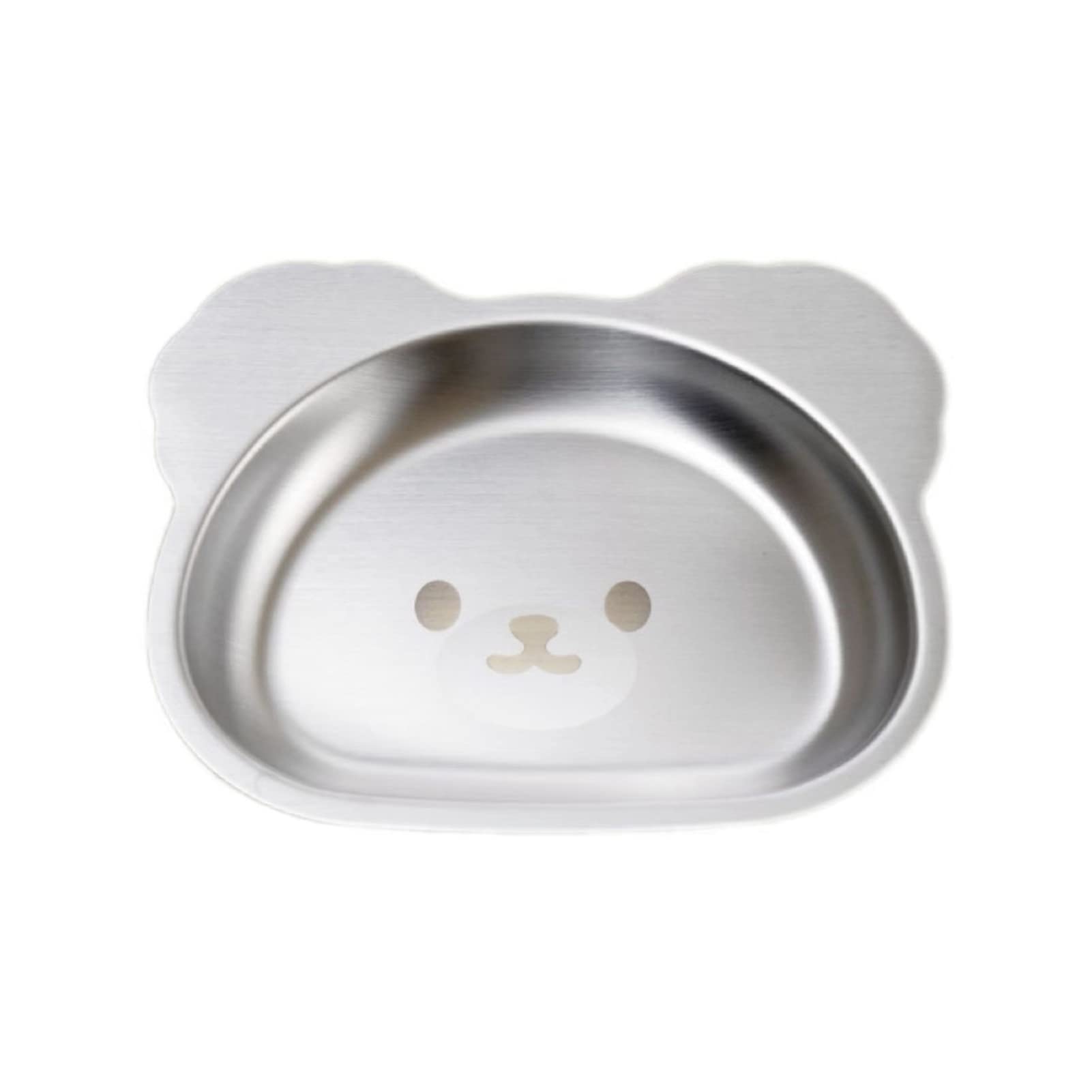 HCHZSH123 304 Stainless Steel Plates for Kids, Cartoon Animal Stainless Steel Kids Plates, Interesting Divided Plates for Kids (Bear)