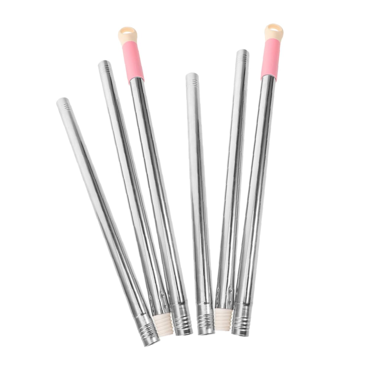 OUNONA 2 Sets Mop Handle Replacement Stick Section Stainless Steel Mop Rod Adapter for Floor Cleaning Home Office Kitchen Restaurants Tool Assembly Flexible