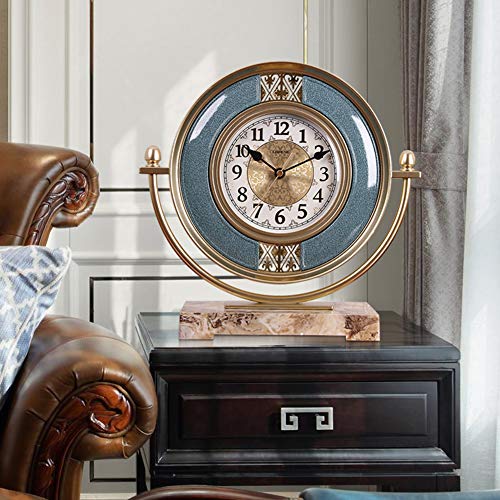XUEXIONGSP Decor Mantel Clock, Battery Operated Silent Mantle Clock Living Room Decorative Wooden