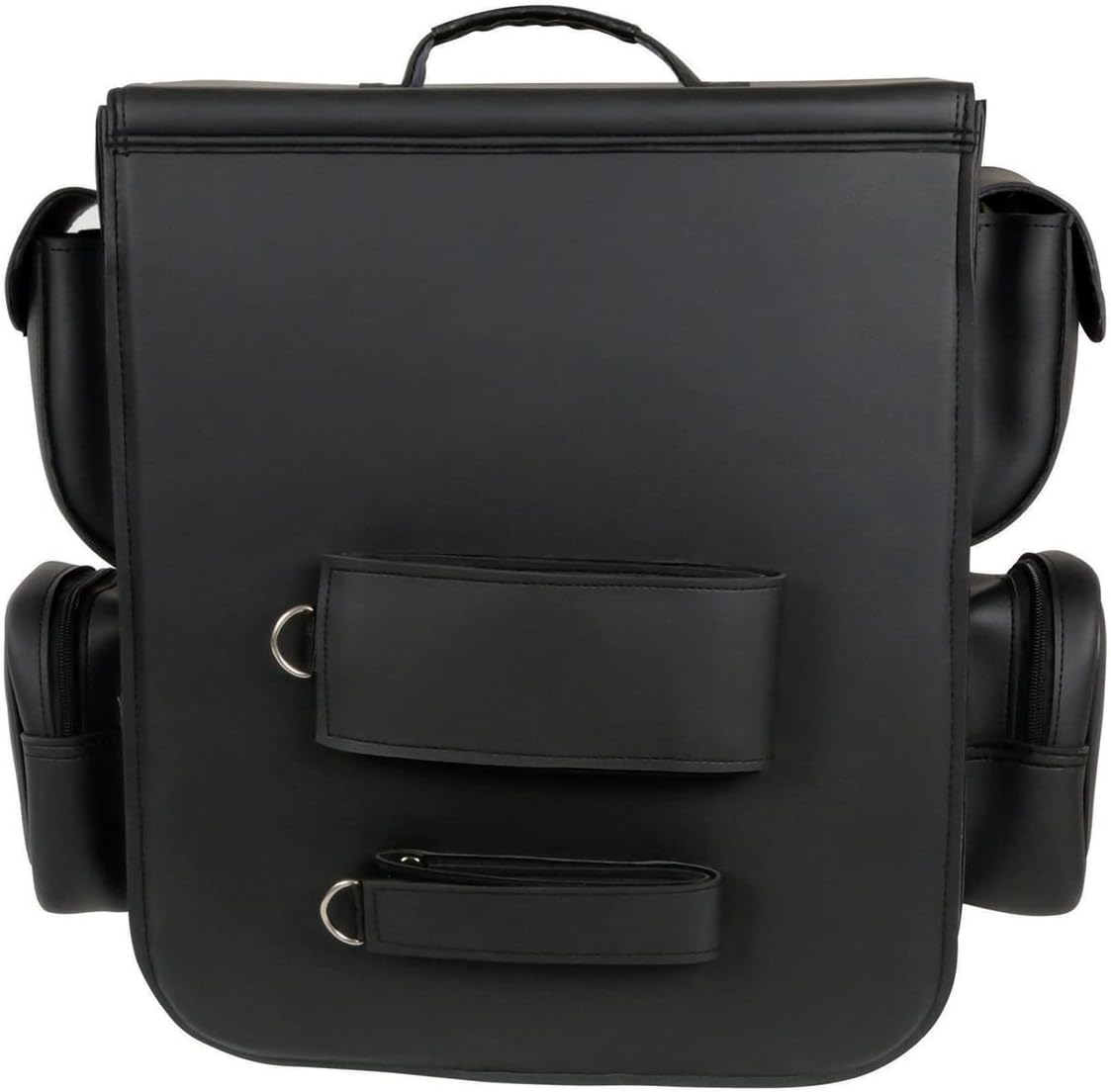 Milwaukee Leather SH584-BLK-PCS Black PVC Two Strap Sissy Bar Bag (16X19X7), One Size