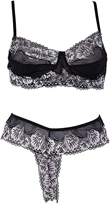 FihanaBabydolls Lingerie for Honeymoon/Women's Bra Panty Set/Lace Innerwear, Color Red, Size-S