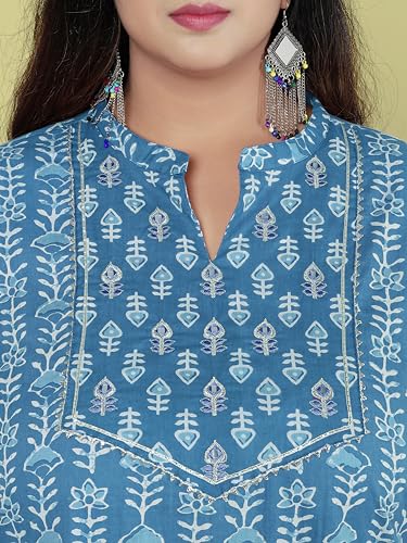 Image of MIRCHI FASHION Pure Cotton Plus Size Straight Kurta Set with Dupatta | 3 Piece Summer Ethnic Kurta Pant Set | Office Wear Salwar Suit for Women