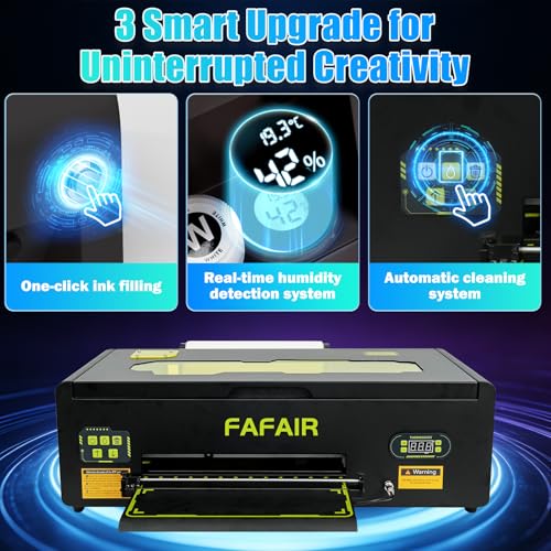 Image of FAFAIR L1800 DTF Printer, A3 DTF Printer Machine, High-Speed T-Shirt Printing Machine, Custom Printing and DIY Design, Small Business Starter Kit(L1800+Oven, Black)