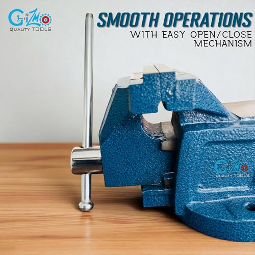 Image of GIZMO SG Iron Bench Vice, 3 Inch (75mm) Heavy Duty Professional Fixed Base Vise Tool for Table Work, Universal DIY Tables Clamps