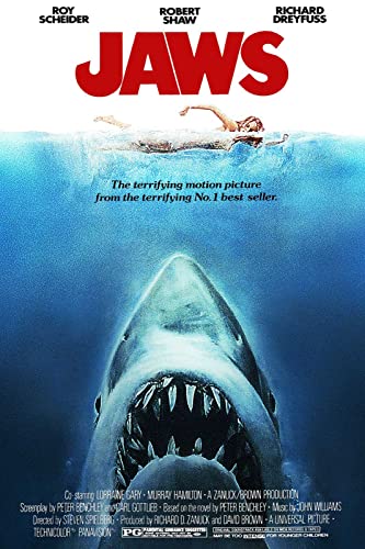 Jaws Classic Vintage 80's Movie Poster