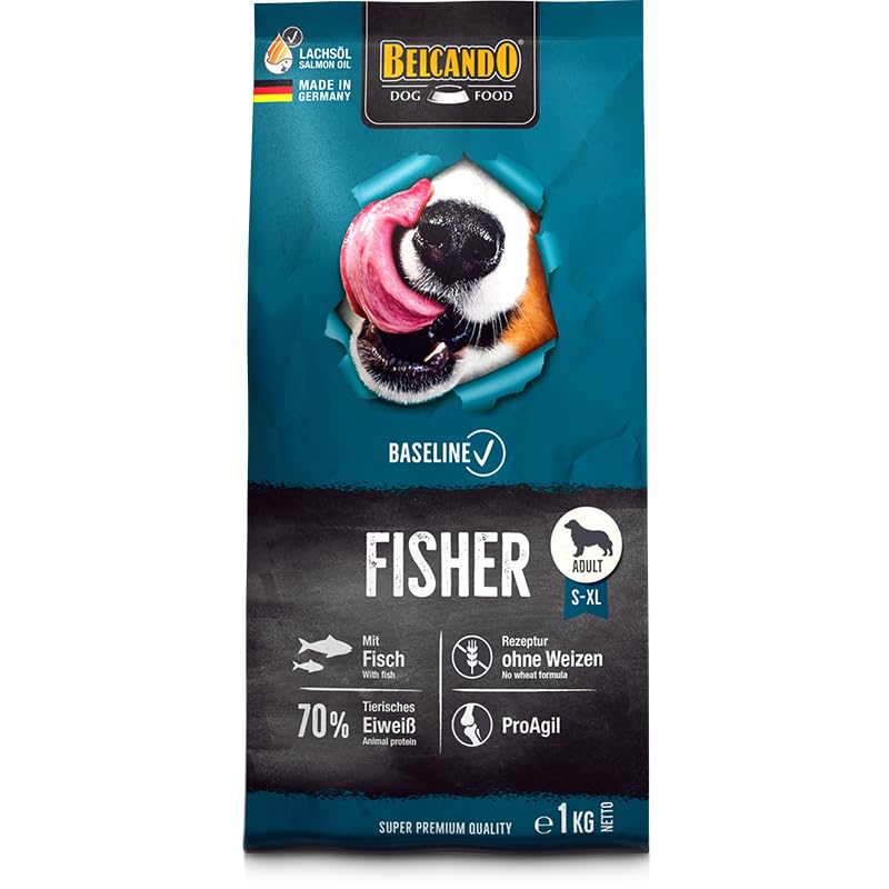 BELCANDO Baseline Fisher Con pesce - 1 kg - Crocchette per cani