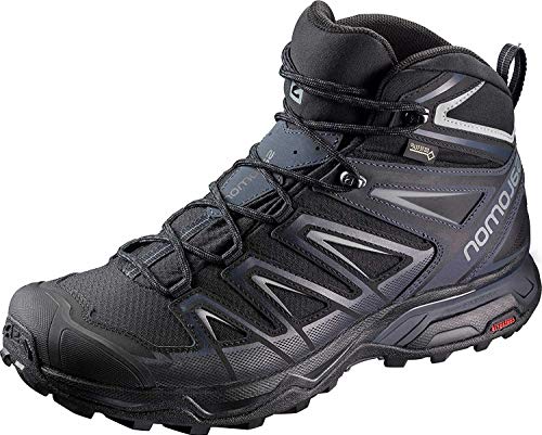 Salomon X Ultra 3 Mid Gore-Tex (wasserdicht) Herren Trekking- & Wanderschuhe, Schwarz (Black/India Ink/Monument), 40 EU