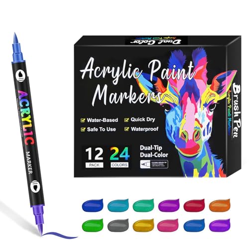 Marcadores De Doble Punta Genérico - Marcadores De Diario, Conjunto De Para Y Adultos, Herramientas De Dibujo De Acrílico | Función De Diseño De Doble Punta, Ventaja De Flujo De Tinta