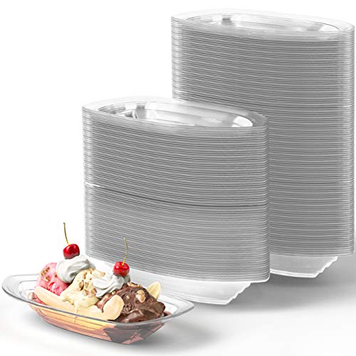 Super divertido y reciclable Banana Split Boats paquete de 250 unidades. Los mejores cuencos desechables para helado de 12 onzas