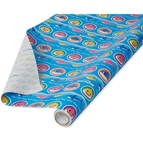 American Greetings Baby Shark Reversible Wrapping Paper Cover