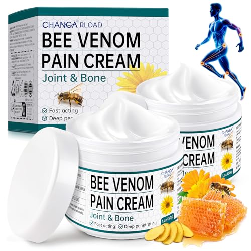 CHANGARLOAD New Zealand Bee Venom Cream for Body Part, 2 PCS Specially Selected Bee Venom Cream, Designed for Daily Care of Back, Neck, Hands, and Feet, Comfortable Care Experience