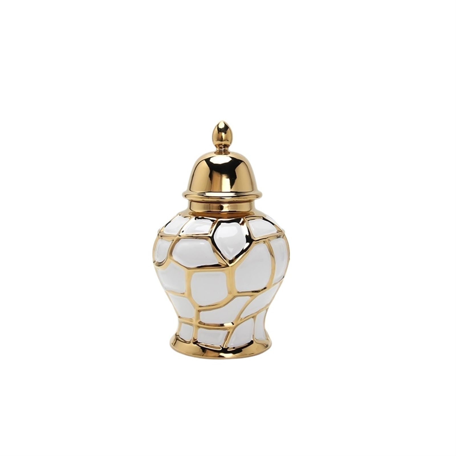 Gold Ginger Jar Porcelain Vase Ceramic Canisters with Lids Large Ornaments Storage Jars with Airtight Lids Stash Jar Food Storage Canisters Flower Vases for Centerpieces White House Decor (Color : Go