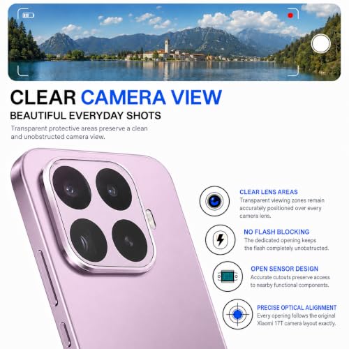 Image of FIRST MART Pink Camera Ring Guard Protector for Xiaomi 17T | Tempered Glass with Metal Alloy Rings, HD Clear, Scratch Resistant, Case-Friendly | Pack of 1