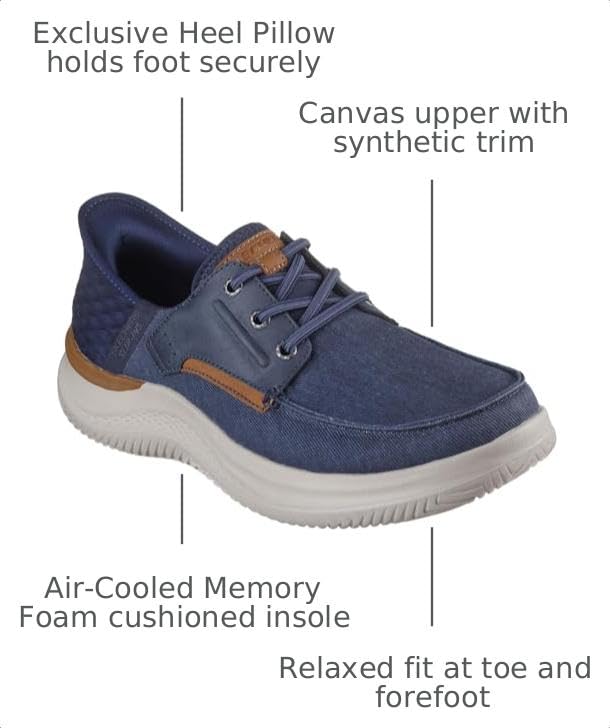 Image of Skechers Men's Hasting Niko Loafer | Casual, Slip-ins, Relaxed Fit, Air-Cooled Memory Foam, Vegan