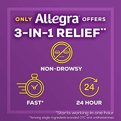 Allegra Adult 24 Hour Allergy Relief 45 Tablets, Long-Lasting Fast-Acting Antihistamine for Noticeable Relief from Indoor and Outdoor Allergy Symptoms