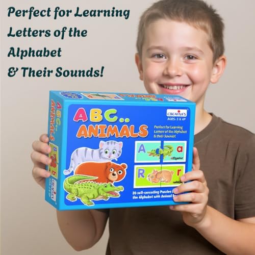 Image of Creative's ABC Animals, Learn the Alphabet with Animal Names, Early Puzzles, Learning & Educational Puzzles for Kids, Self-Correcting, Letter Sound Recognition, Ages 3 & Up