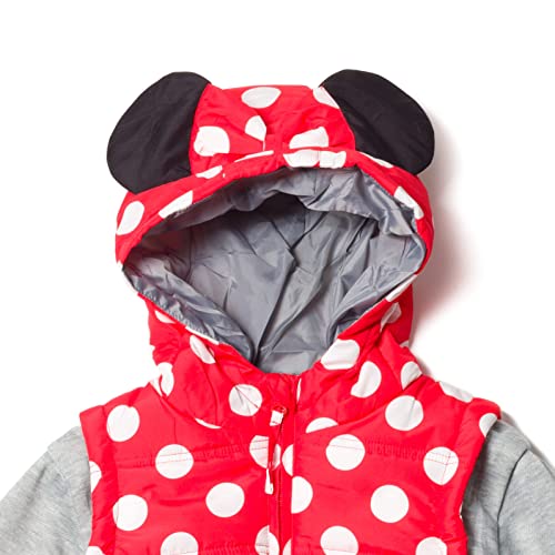 Disney Minnie Mouse Girls Zip Up Vest 2fer Jacket Toddler to Little Kid4