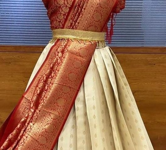 Image of ZITON Women's Indian Traditional Kanjivaram Silk Pure Weaving Lehenga Choli Along With Dupatta And Blouse Piece, Half Saree (Unstitched)