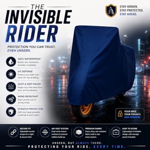 Image of Bike Body Cover for Yamaha YZF-R15 V4 Waterproof & Dustproof Scooter Cover UV Resistant, Heat Resistant & All Weather Protection Heavy Duty Triple Stitched Two Wheeler Cover (Blue)