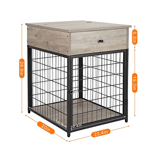 IDEALHOUSE Furniture Dog Crates, Style Wood Dog Kennel End Table, Dog House Indoor Use, Chew-Proof, Flip Top Storage⦠- Image 6