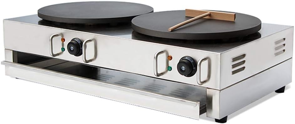New Electric Crepe Machine Griddle Commercial Snack Machine Electric Hot Plate (Double plates) 110V