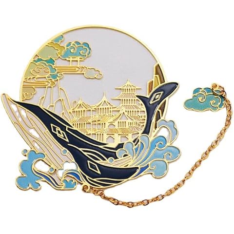 Jiamusi Metal Bookmarks Fox Bookmark Exquisite Suzaku Book Markers anime bookmark Gold Cutout Bookmark Cool Reading Book Lovers Gifts for Readers Girls Women Boys Kids Men Best Friend Whale jump Cover