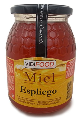 Lavendel Roher Honig - 1kg - In Spanien gesammelt - Feinste Qualität, Hausgemacht & 100% rein - Blumiges Aroma und reicher, süßer Geschmack - Große Vielfalt an leckeren Geschmäckern Cover