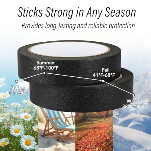 Image of 2 Pack Black Painters Tape - Black Masking Tape 1 Inch Wide - Multi-Surface, Smart Adhesion, Indoor & Outdoor - Paint Tape for DIY, Labeling, Art, Car, General Purpose - 180FT Total