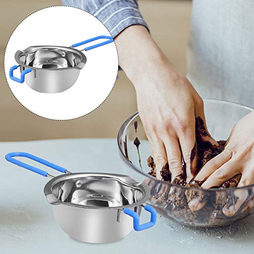 Hemoton Tigela de aquecedor de leite de caldeira dupla de aço inoxidável para derretimento de cera d