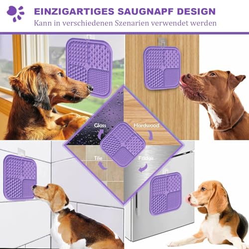 Leckmatte für Hunde und Katzen mit Saugnäpfen, langsames Füttern, Lecken für Angstzustände, Hundespielzeug, Fütterungsmatte für Butter, Joghurt, Erdnuss, Haustier-Badetrainingsmatte, 20 * 20cm