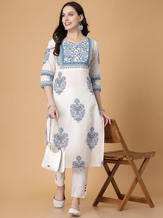 Image of Cotton Floral Prited Kurti For Women