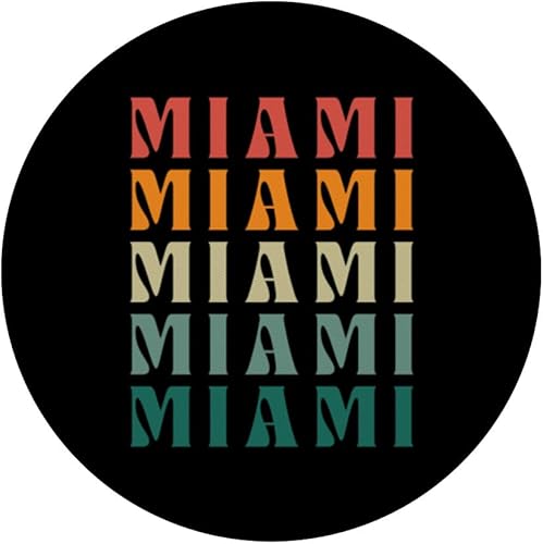 Miniatura 3 de Miami Florida USA Travel Vintage Cool Aestethic Retro Sunset PopSockets Standard PopGrip